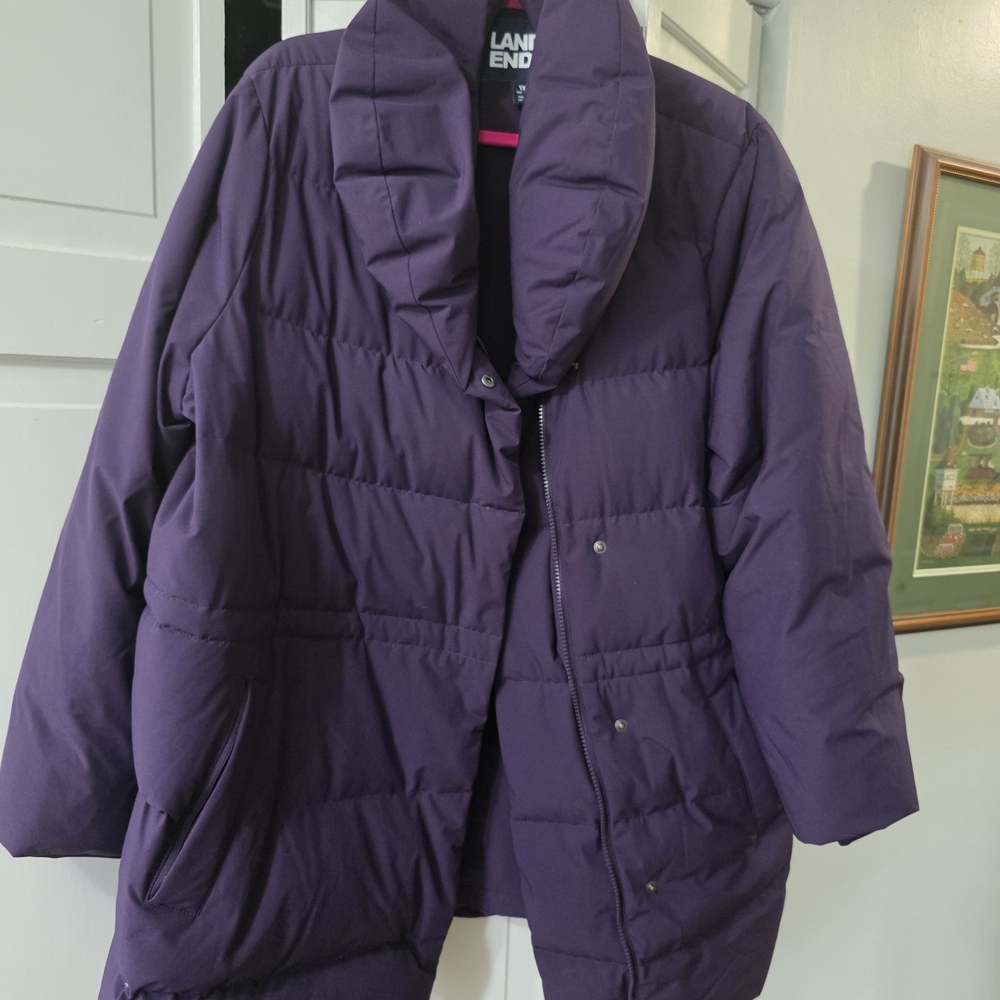Lands' End Women's Purple Puffer Jacket